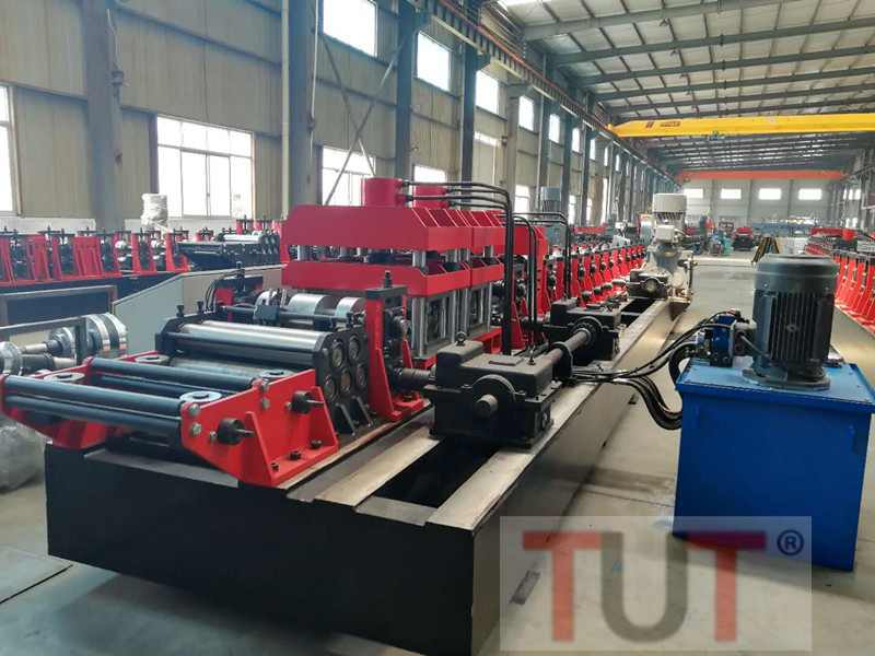 Two Waves Highway Guardrail Roll Forming Machine - 11000x1600x1500mm, Red Color | Automatic, Plc Control, Hydraulic Cutting, 10-20 Rolling Speed, 12 Month Warranty