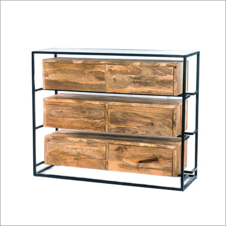 प्राकृतिक फिनिश 4 दराज कैबिनेट