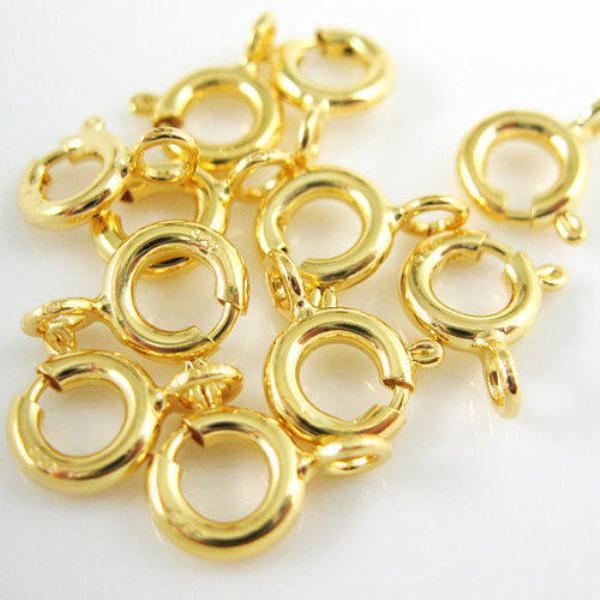 Metals 24k Gold Plated Spring Ring Clasps - Jewelry Finding Bead