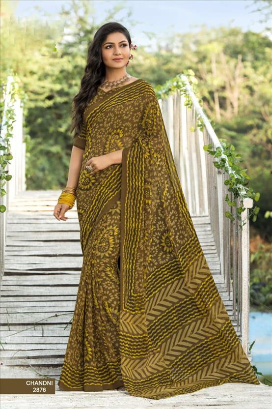 Designer Georgette Saree - Customized Up To Size 42 | Printed Fabric With Matching Blouse
