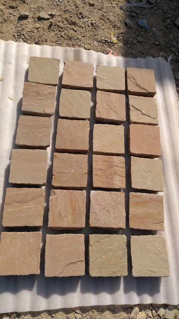 Buff Cobbles Slabs