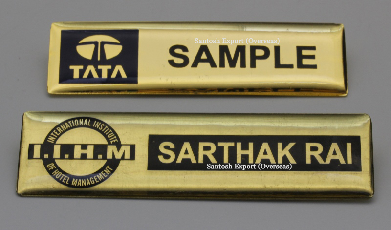 Personalized Name Badges - Brass Material, 70 Mm Rectangle Shape, Silver Plating | Custom Design Logo, Pin Or Magnetic Attachments, High-quality Printed/epoxy/engraved Finishes