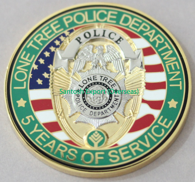 Police Badge - High Quality Brass & Copper, 20-45 Mm Custom Shape | 3d Die Struck, Gold Plating, Moq 200 Pieces, Oem & Odm Services