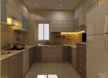 Modular Kitchen - Mild Steel & Pvc Construction | Modern & Classic Design, Marble Counter Top, Swing Door, Optimum Durability, Water Lines & Ventilation