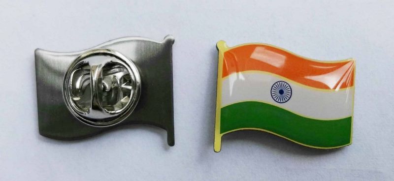 Flag Pins - Brass, 21x19 Mm, Gold Plating | High-quality Solid Metal Cross Country Friendship Pins With Custom Logo Design