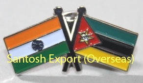 Flag Pins - Brass, 21x19 Mm, Gold Plating | High-quality Solid Metal Cross Country Friendship Pins With Custom Logo Design