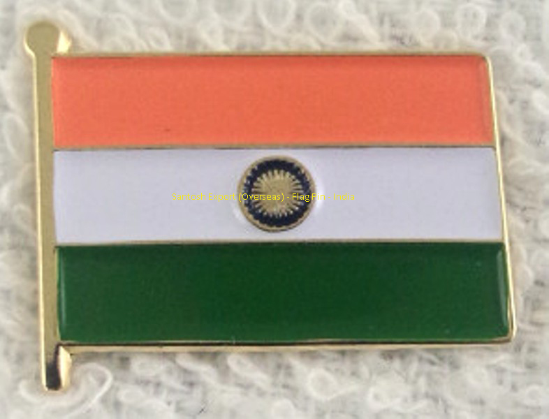 Flag Pins - Brass, 21x19 Mm, Gold Plating | High-quality Solid Metal Cross Country Friendship Pins With Custom Logo Design