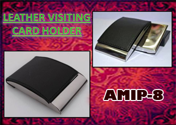 Leather Card Holder - 9.5x6.5x2 Cm, Brown Leather With Logo For Official Use