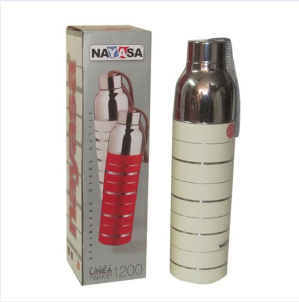 Alloy Lina 1200 Water Bottle - Rigid Steel, 1200g Capacity | Cream Color, Durable Design, Ideal for Hydration