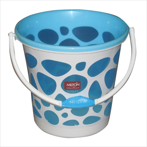 Heavy Duty Plastic Bucket - Color: Blue And White