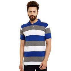 Blue And White Mens Polo Tshirt