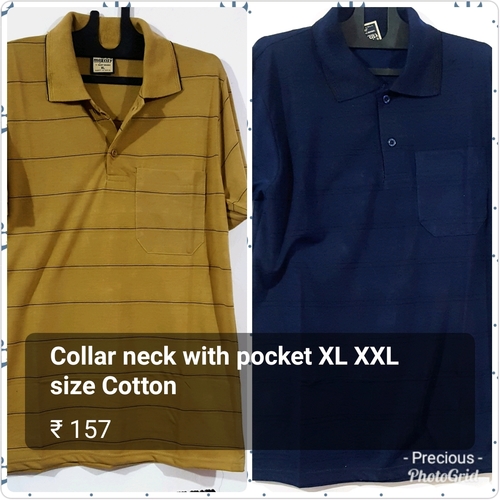 Blue Mens Collared T Shirts