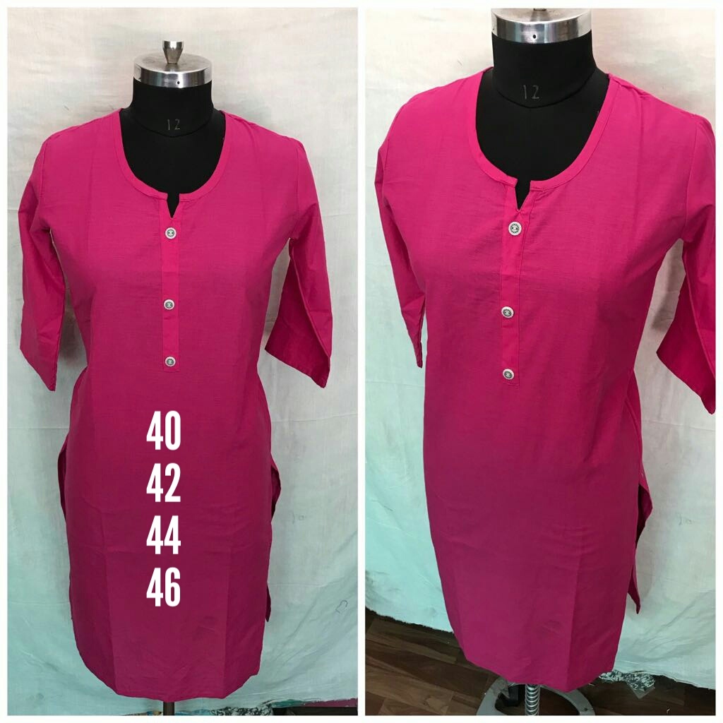 Cotton Kurti - Size 40/42/44/46, Multy Color, Long Sleeve, Daily Wear, Washable