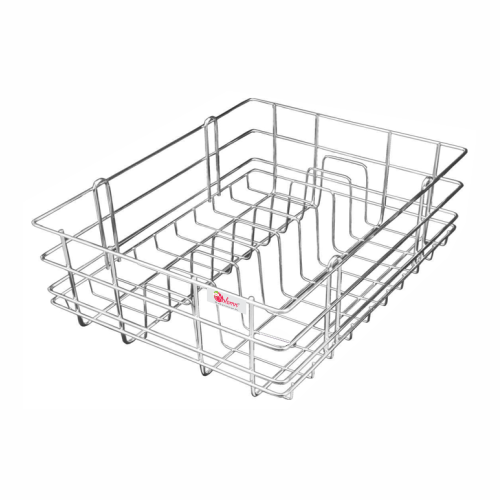 Stainless Steel Thali Basket - 15x20x8, 17x20x8, 19x20x8, 21x20x8 | Modern Silver Design, 7-year Warranty, 2.5 Lbs Weight