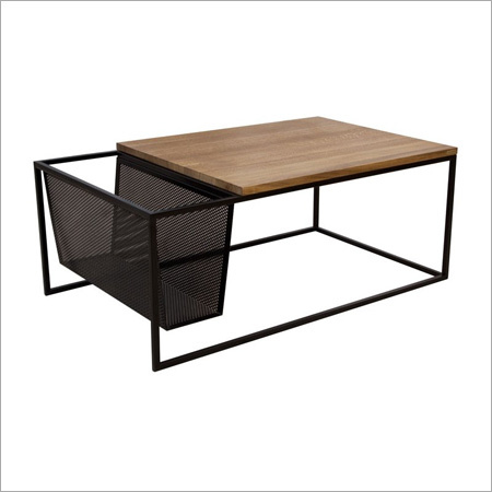 Writing Table - Metal and Wood, 47.25" W x 23.62" D x 18.11" H , Modern Black Design, 40 lbs Weight, 1 Year Warranty, Assembly Required