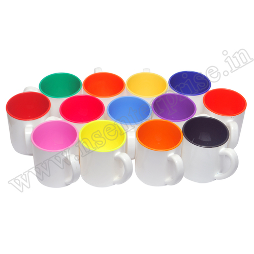 11oz 2 Tone Polymer Mug - 11oz Size, Multicolor Design in Red, Yellow, Green, Blue, Purple, and Black | Lightweight PP Plastic, Stylish Printed Finish