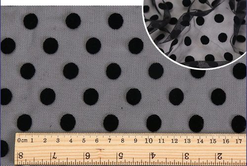 Flock Print Mesh Fabric - 54 inches Width | Printed Design, Lightweight, Breathable Material for Versatile Applications
