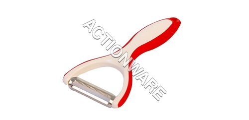 Movable Peeler - Stainless Steel, Small to Large Size | Lightweight, Red and White ABS Handle, Dishwasher Safe, Comfortable Grip