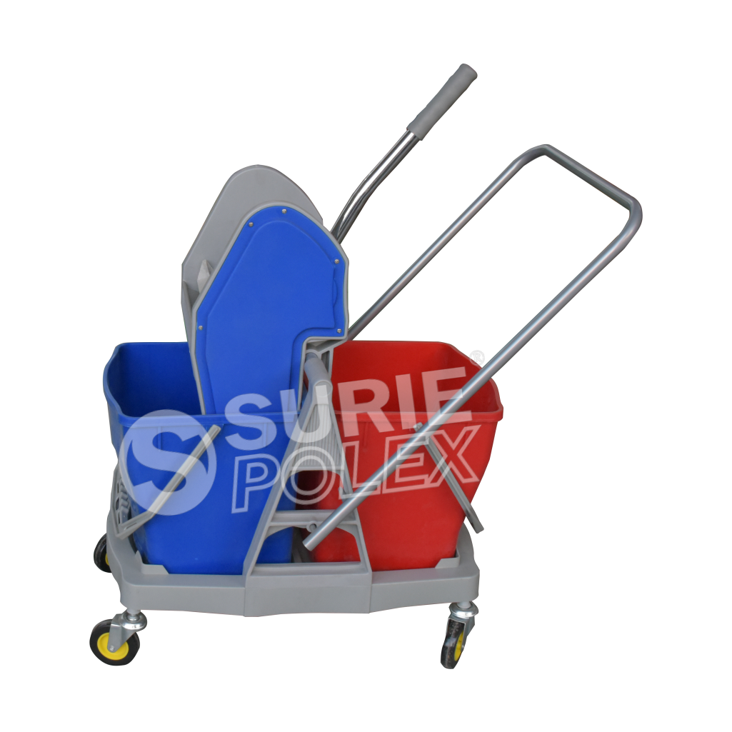 Double Mop Wringer Trolley - Heavy-duty Plastic Ergonomic Design For Efficient Cleaning