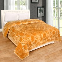 Yellow Mink Blanket - 100% Cotton, Full Size | Soft, Cozy, Ideal for Babies, Children, and Adults, Printed Design