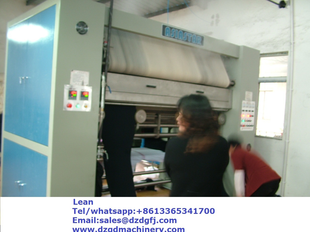 Bule+grey Tubular Fabric Calendering Machine