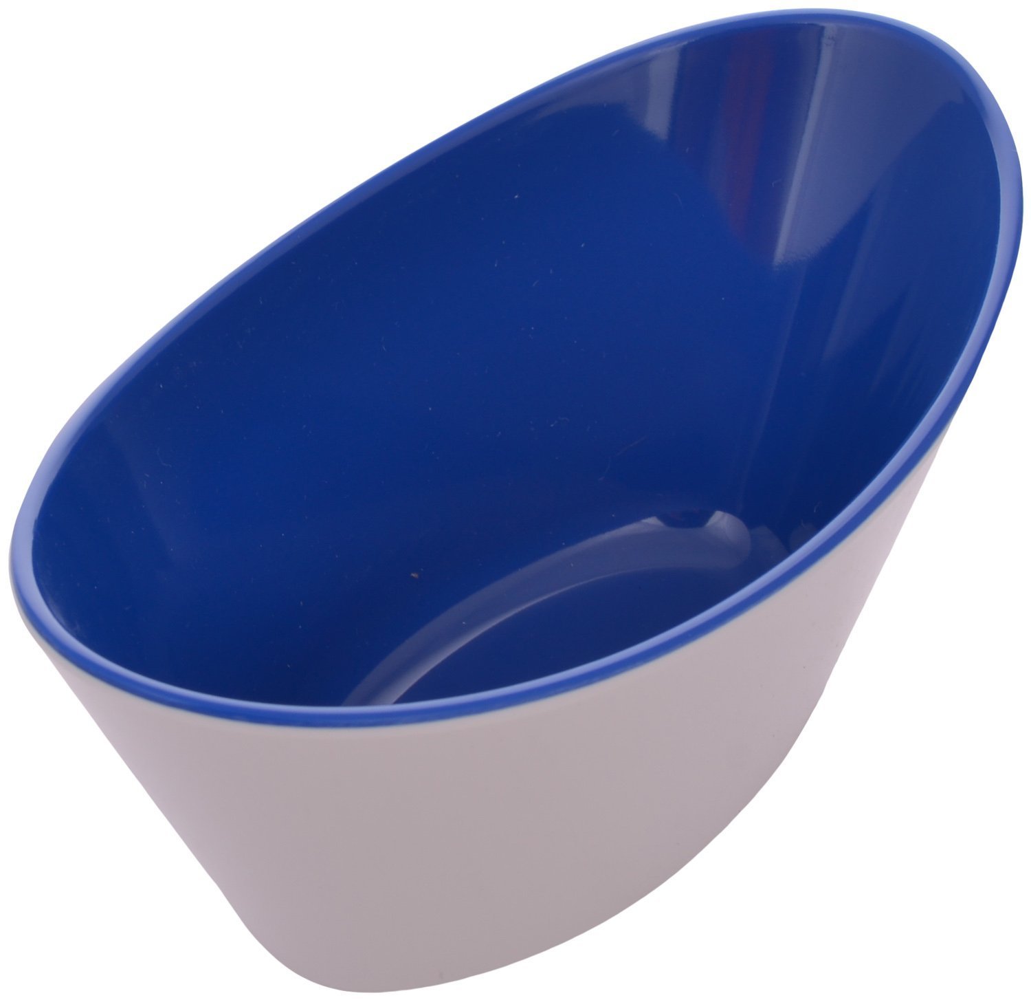 Melamine Oval Serving Bowl Set - Blue And Cream White Color, Multi-cavity Design For Elegant Kitchen Presentation