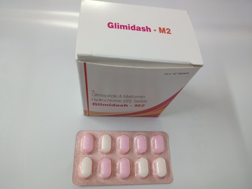 ग्लिमिप्रिड 1mg + मेटफॉर्मिन 500mg डबल लेयर टैब