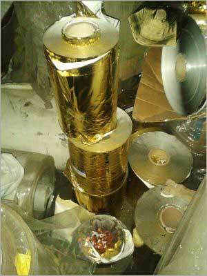 Hot Gold Stamping Foil Scrap - Polyester Material, Roll Size 10-15 Inches, Gold Color | Non-hazardous, Bio-friendly, Durable
