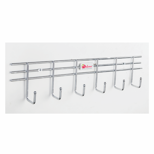 6 Pin Hanger - Stainless Steel, Different Sizes Available, Silver Finish | Easy Wall Mounting, Smooth Surface, Strong Design