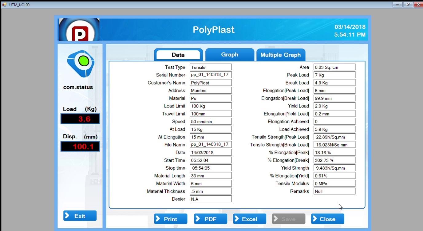 Computerized Universal Testing Machine