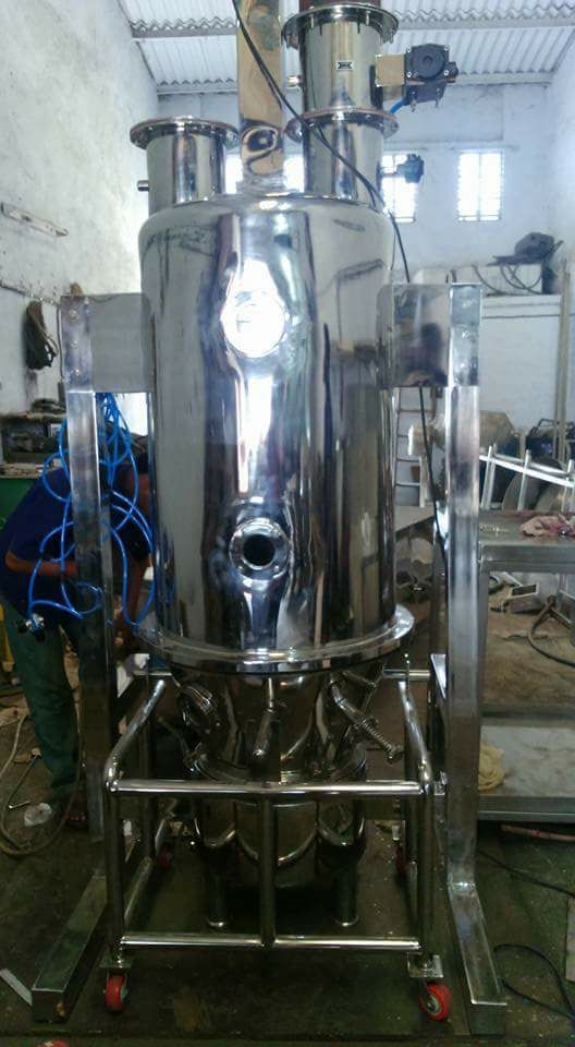 Fluid Bed Dryer - 200 Ltr Ss 316 Vertical Batch Unit | Automatic Plc Control 10 Hp Electric Drive 90â°c Operating Temp 1 Year Warranty