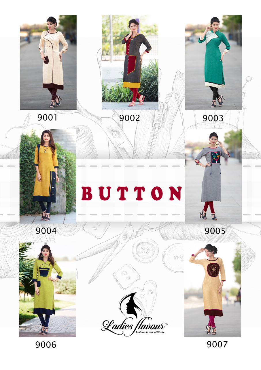 Designer Button Kurti Length: 46 Inch (In)