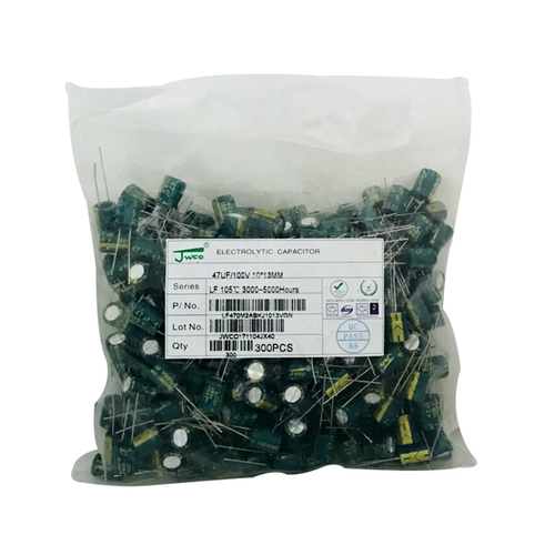 JWCO, 47uf 100v, LF 47/100V 105' 3000-5000 इलेक्ट्रोलाइटिक कैपेसिटर