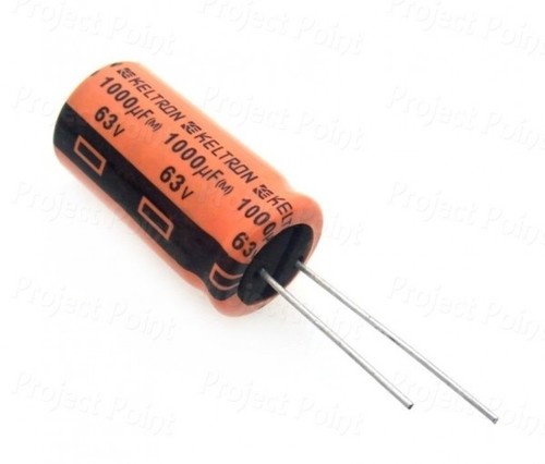 केल्ट्रोन 1000uf 63v, 85', 16x31 मिमी, 100पीसीएस इलेक्ट्रोलिटिक कैपेसिटर