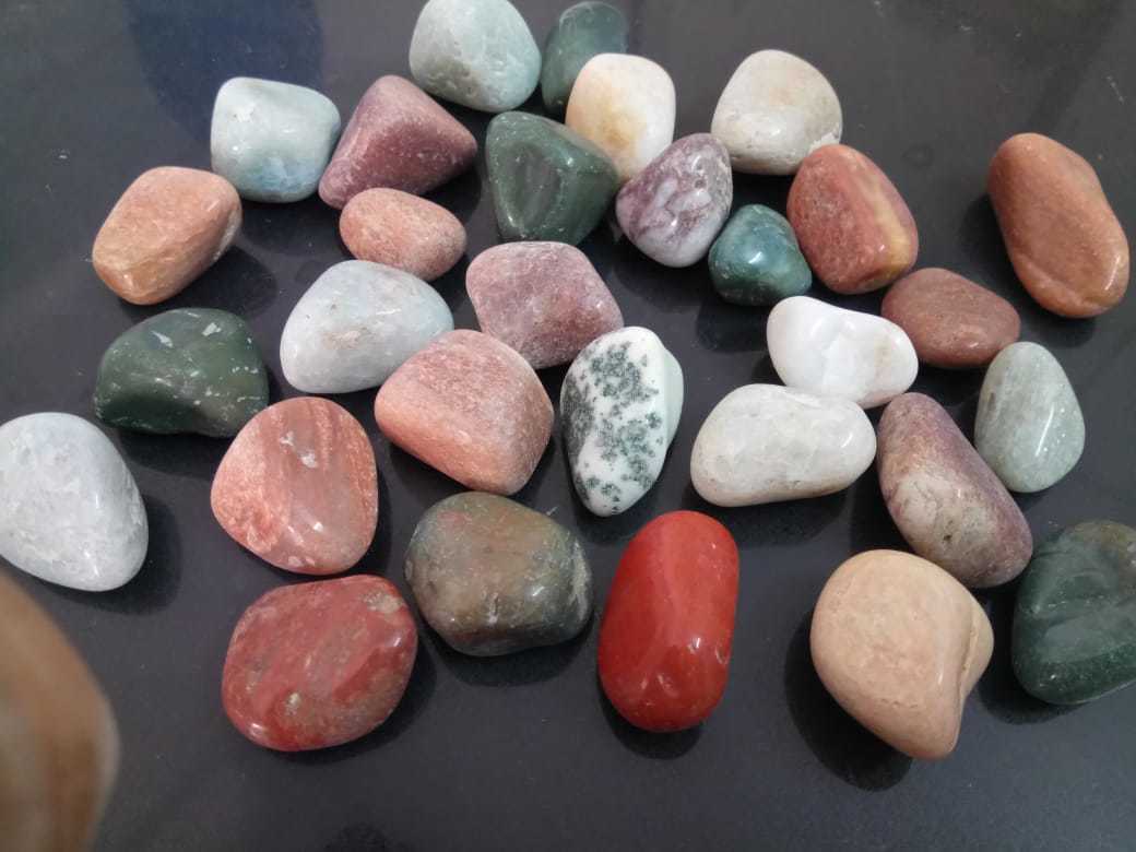 Multi Color Mix Agate Pebble Stone Polished Quality Bulk Supplier Solid Surface