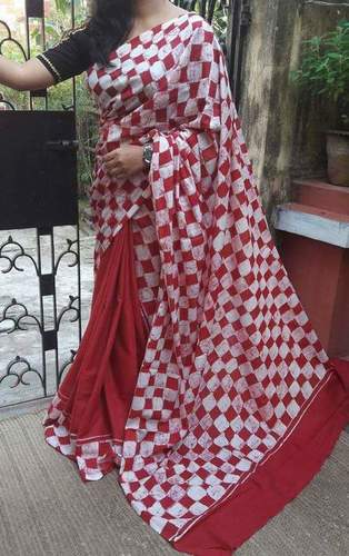 Red Mulmul Batik Saree