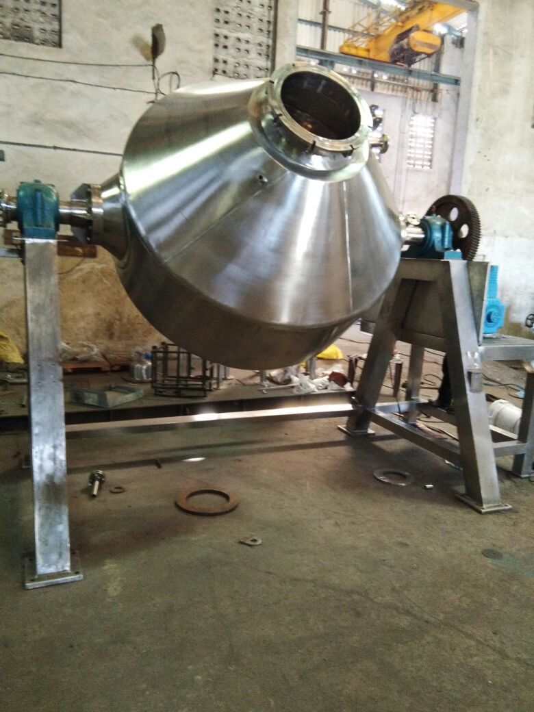 Double Cone Blender Machine - Stainless Steel, 10-500 Kg Capacity | Automatic Plc Control, High Efficiency, Low Noise, Touch Screen, Safe Operation, Mirror Polished Finish