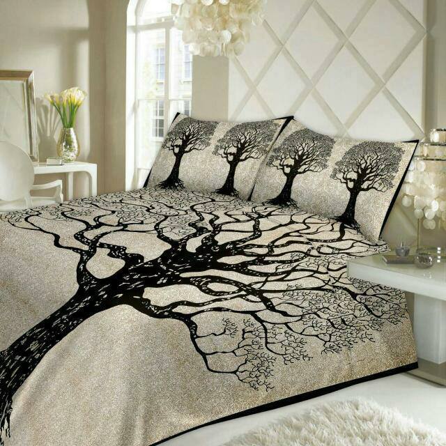 Cotton Double Bedsheet With 2 Pillow Covers - 100% Cotton, 224 Cm X 275 Cm (King Size), Black, 250 Tc , Washable, Printed Design, Weight: 1200 Grams