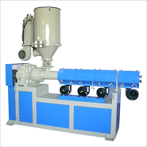 Single Screw Extruder - Stainless Steel, 2500 x 800 x 1500 mm, Blue and White | 80-100 kg/hr Output, 15 kW AC Motor, PLC Control Panel, High Efficiency Design
