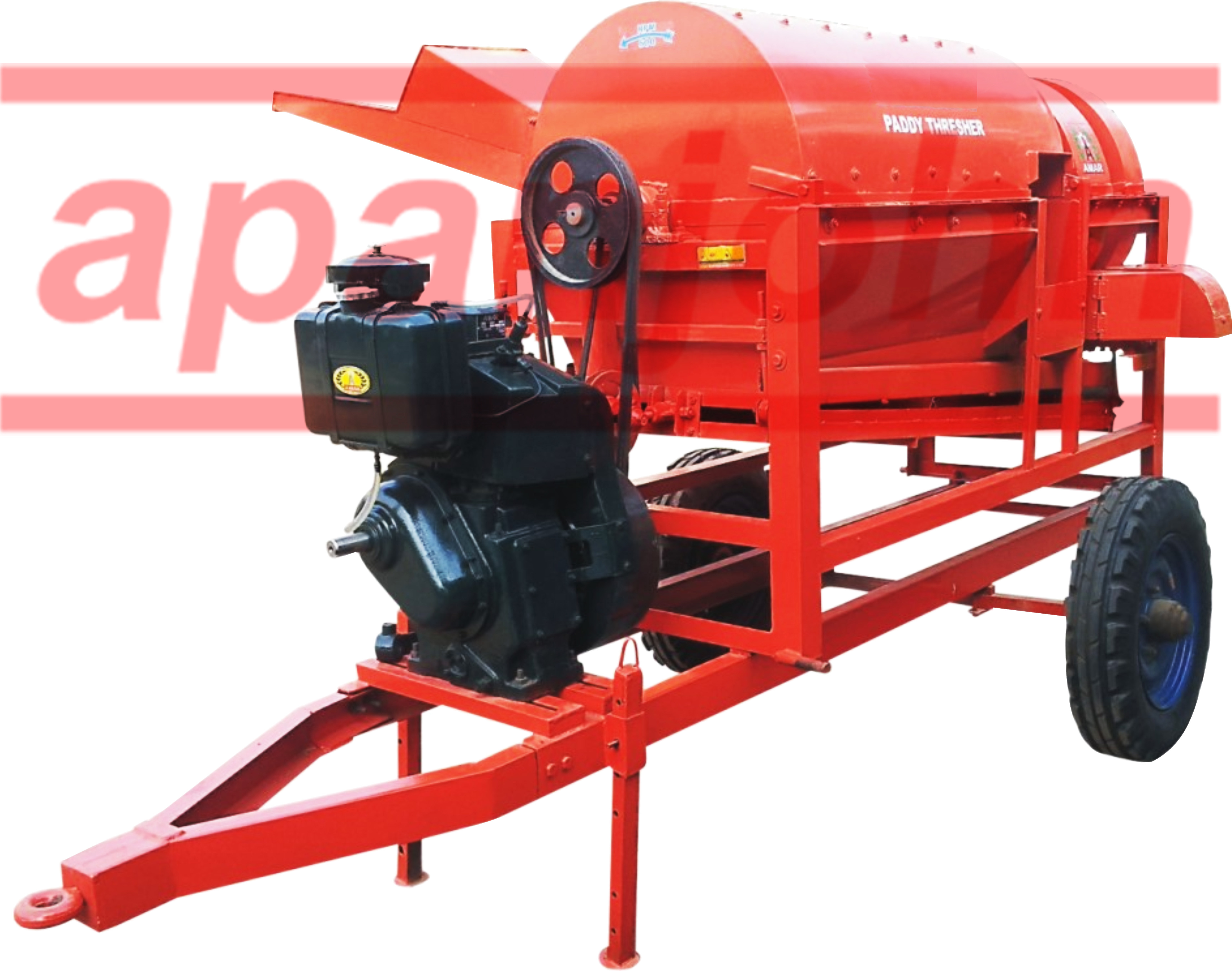 Tractor Operated Paddy Thresher - 8x4x6 Ft, 1200 Kg, 35hp Electromagnetic Power | Reliable, Low Maintenance, High Operational Efficiency
