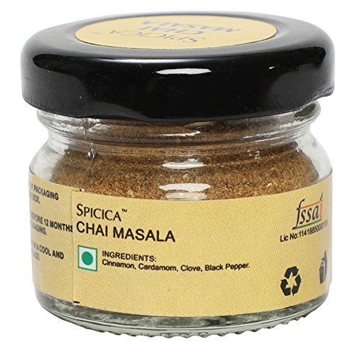 Chai Masala - Glass Jar 25g | 100% Pure, Authentic Blend, Convenient Size, Brown Color, Premium Spices, Rich Aroma, Robust Flavor
