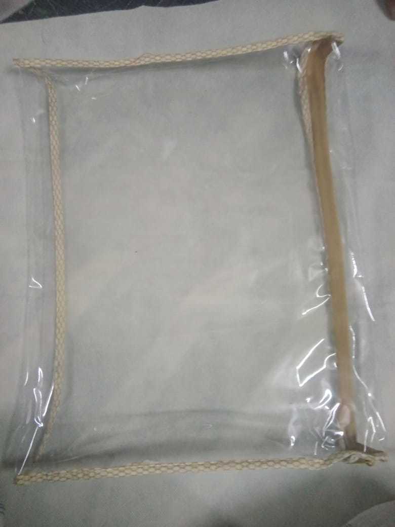 Saree Bag - Non-woven Fabric, Variable Size, Off-white | Durable, Lightweight, Checked Pattern, Full Protection