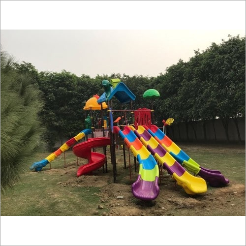 Kidzlet Playground Slide - LLDPE Plastic, 8.7x2.4x4.1 ft. | Age 3-12 Years, Balancing, Climbing, 150-250 Kg/hr Capacity