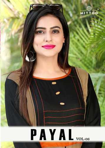 Rayon Kurtis - 14 Kg Rayon, M(38) to XXXL(46), 46 Inch Length, 3-4th Sleeve Style, Simple Design, Suitable for Casual, Daily Wear, Formal Occasions