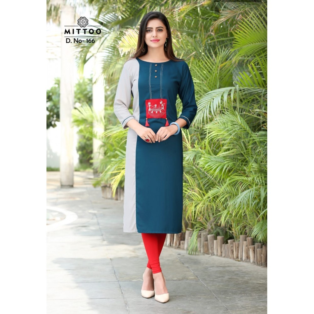 Rayon Kurtis Length: 46 Inch (In)