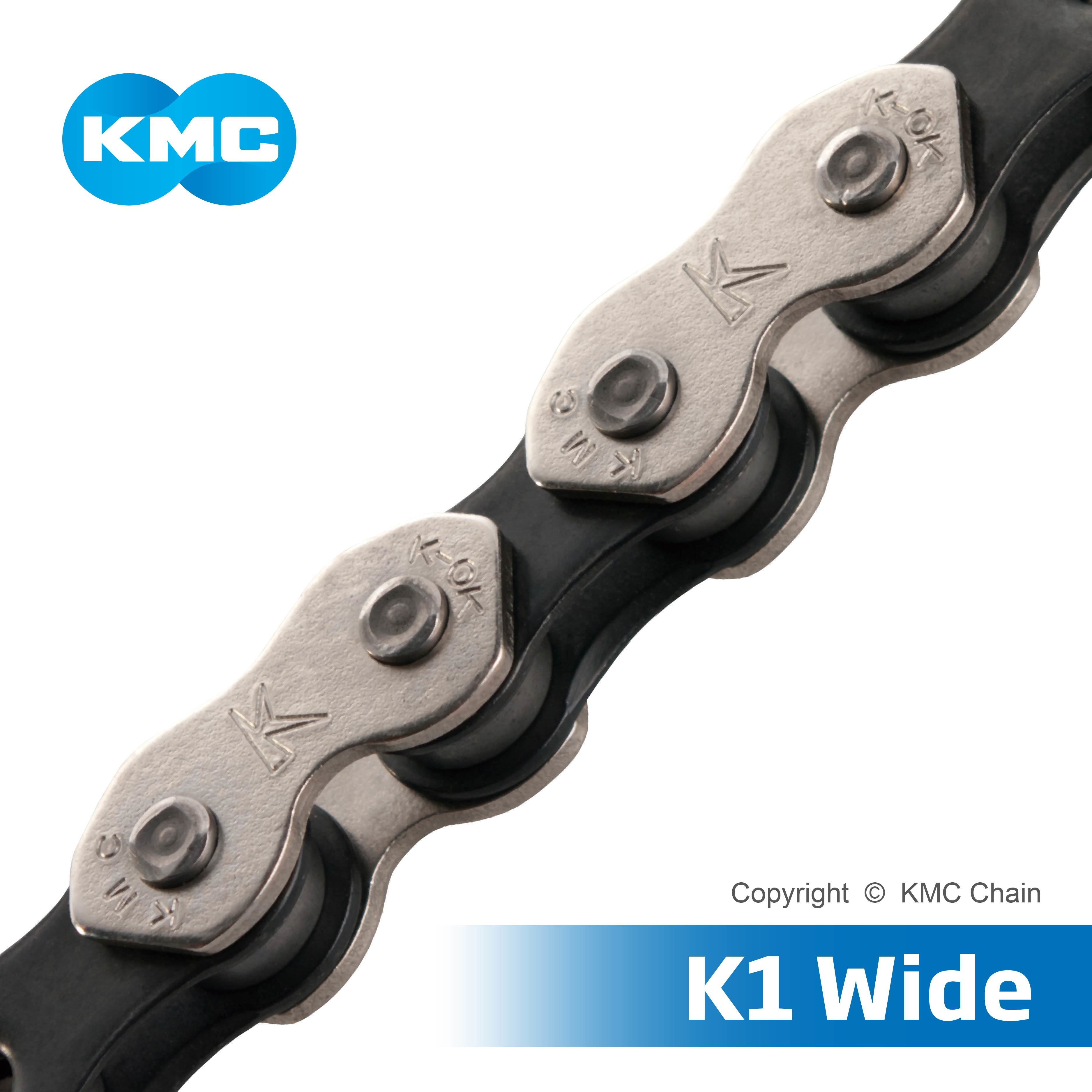 K1 Wide Bmx Bicycle Chain - Stainless Steel, 1/2" X 1/8" Size | Super Lightweight Gold Kool Chain, 9.5 Mm Pin Length, Compatible With Single Speed Drivetrain Systems