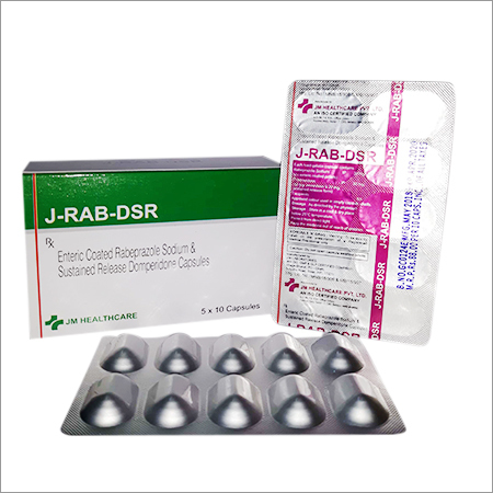 J-RAB-DSR राबेप्राज़ोल सोडियम और लंबे समय तक रिलीज़ होने वाली डोम्पेरिडोन कैप्सूल