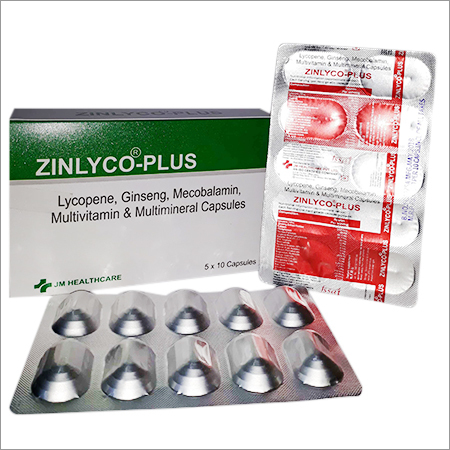 Zinlyco-Plus लाइकोपिन जिनसेंग मेकोबालामिन मल्टीविटामिन मल्टीमिनरल कैप्सूल