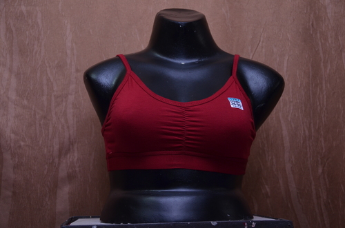 Ladies C.K Sports Bra - Cotton, Size 30 to 40, Colors: White, Skin, Pink, Black, Red, Maroon, Golden, Rani, Blue, Gajri | Full Support, Thin Straps, Breathable Fabric, Cool and Comfortable Fit
