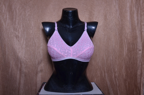 Ladies Net Astar Bra - Net Fabric, Cup Sizes 30 to 44 , Color Options: White, Skin, Pink, Black | Elegant Embroidered Pattern, Adjustable Straps, Comfortable Fit